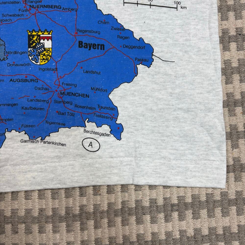 Vintage 90s Screen Stars Germany Map Souvenir‎ T-Shirt Sz M Single Stitch - Picture 5 of 6